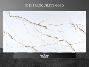 Calacatta White Quartz Tranquility Gold Stones Factory Wholesale