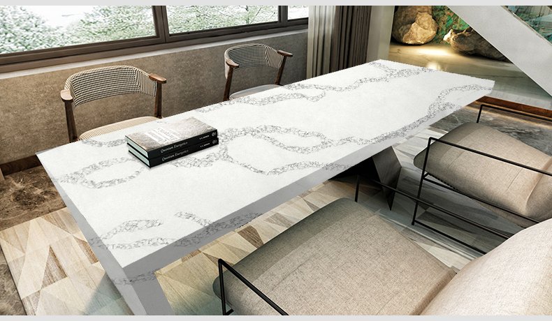 5031 Calacatta Roma Quartz With Mosaic Black Stripe