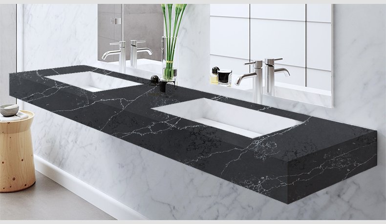  5039 Laurent Calacatta Black Quartz