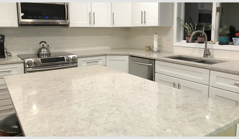 Tellaro White Quartz Countertops Slabs New Product Wholesale 4034