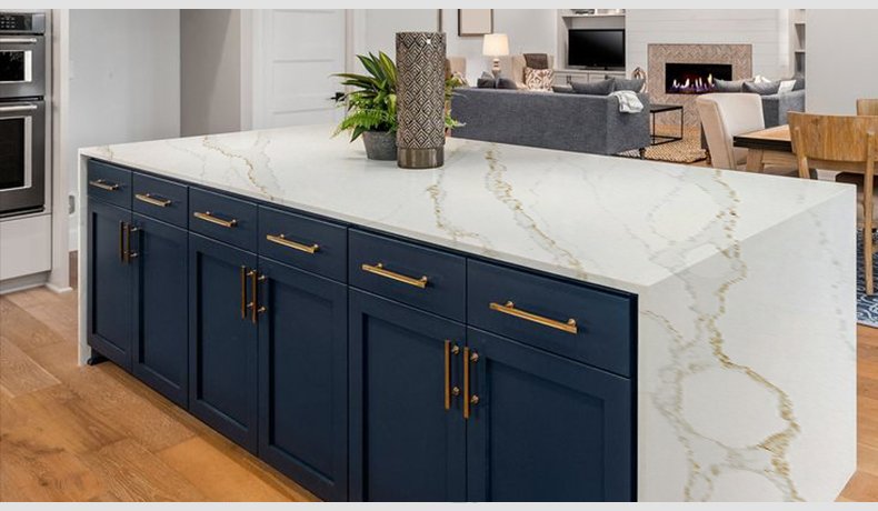 Calacatta Miami White Quartz Slab Countertops Wholesale 5086