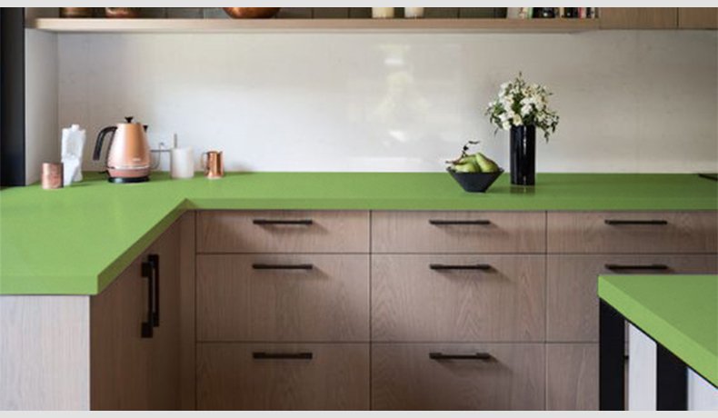 Green Apple Aura Quartz Countertop For Kitchen Bathroom 2010