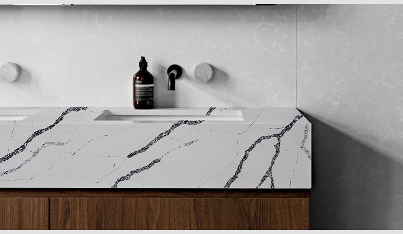 5083 Calacatta vera quartz white with black veins