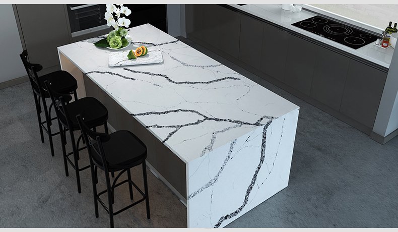 5083 Calacatta vera quartz white with black veins