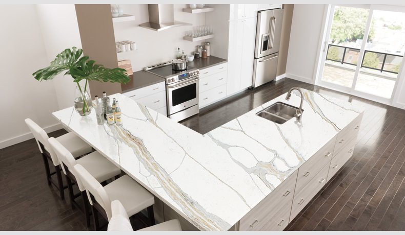 5072 Calacatta Stella Quartz Countertop Custom Made 