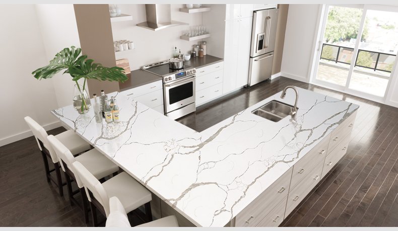 5068 Calacatta Venato  Quartz Golden Stripes 