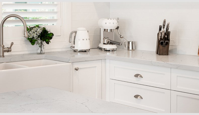  5043 Michelangelo valentin Calacatta Quartz Sandro Countertops 