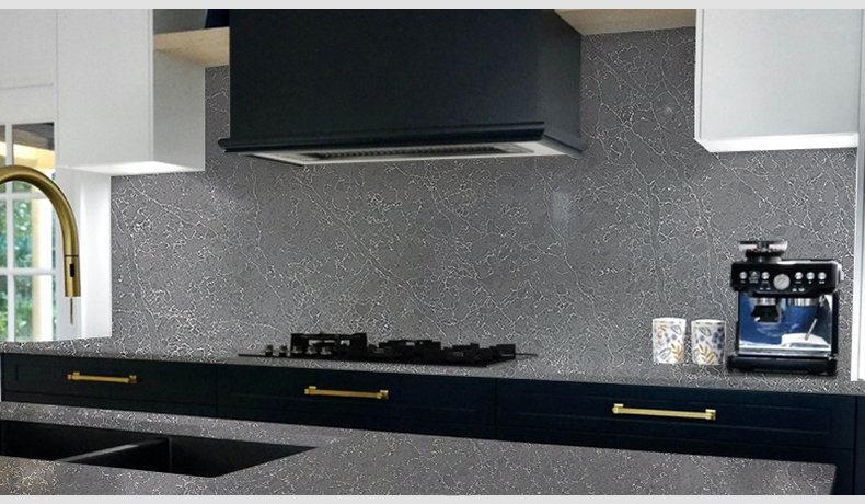 5011 Night Sunny Black vagli Calacatta Quartz Countertops  