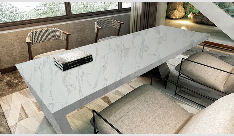 6028 Calacatta Armani Concrete Quartz Countertops Slab Suppliers 