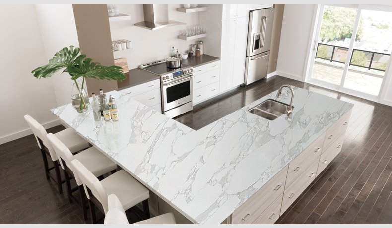 6028 Calacatta Armani Concrete Quartz Countertops Slab Suppliers 