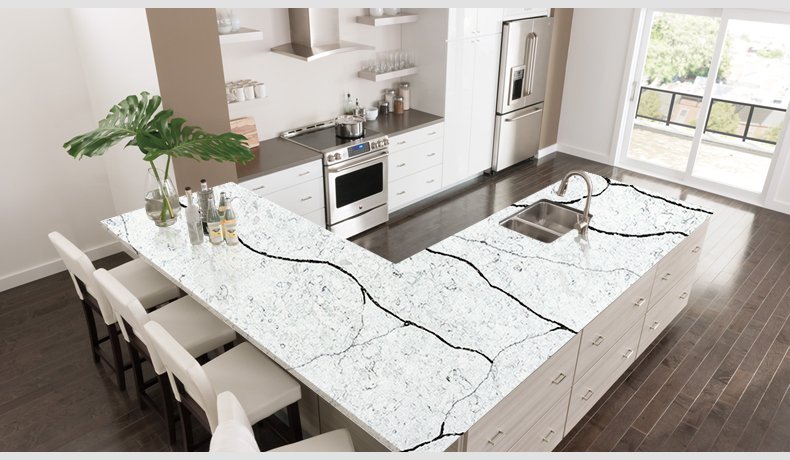 6077 Lavory Brown Dry Concrete  Quartz Silestone 