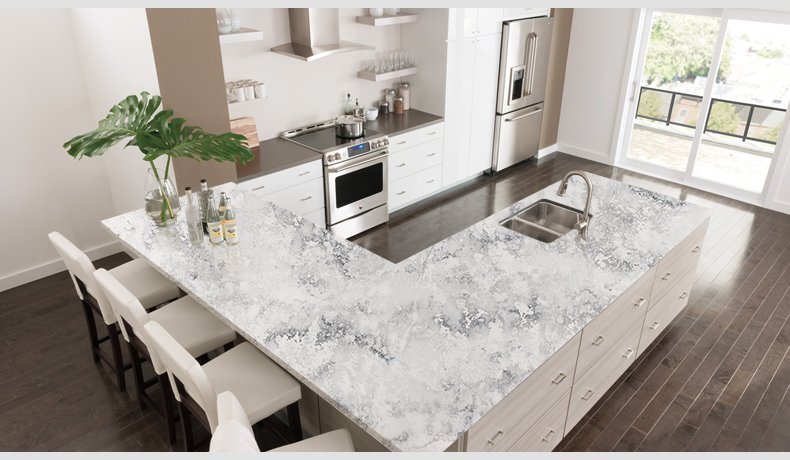 6005 Concrete Bloom Fresh Quartz Countertops Flooring  