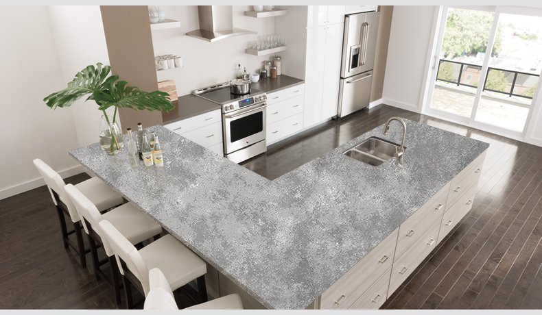 6024 Misty Industrial Looking Concrete Grey Quartz 