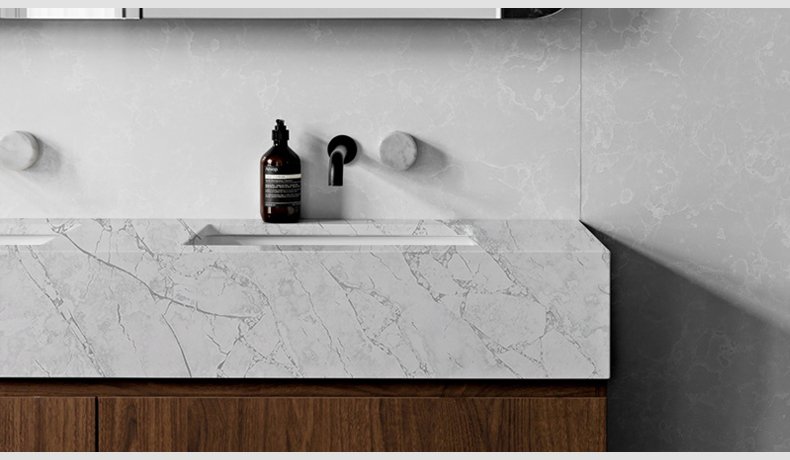 6088 Hermes Light Concrete Quartz Kool Countertops  